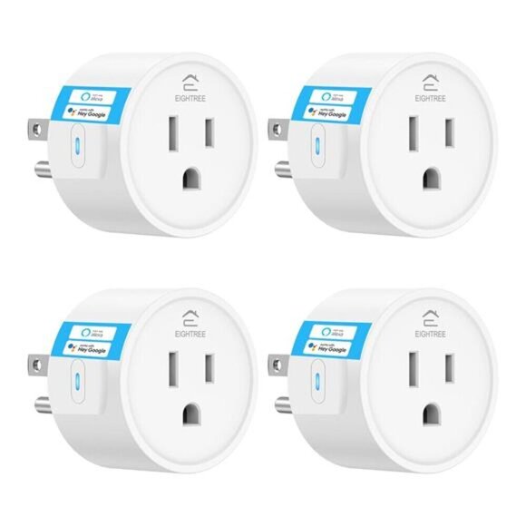 Smart Plug WiFi Outlet Works with Alexa Google Home Remote Control Timer 4 Pack - Picture 1 of 7